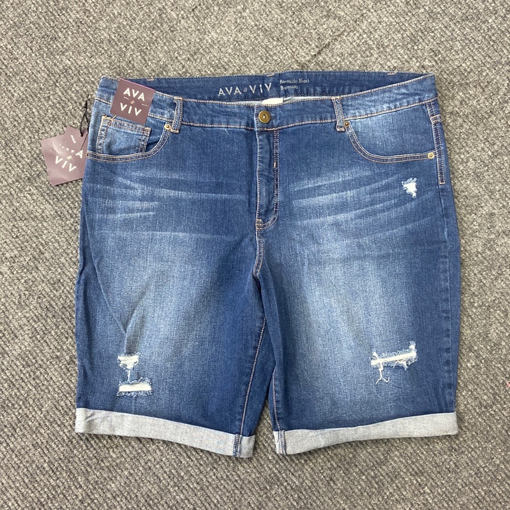 Ava & Viv Bermuda Jean Shorts (1728)